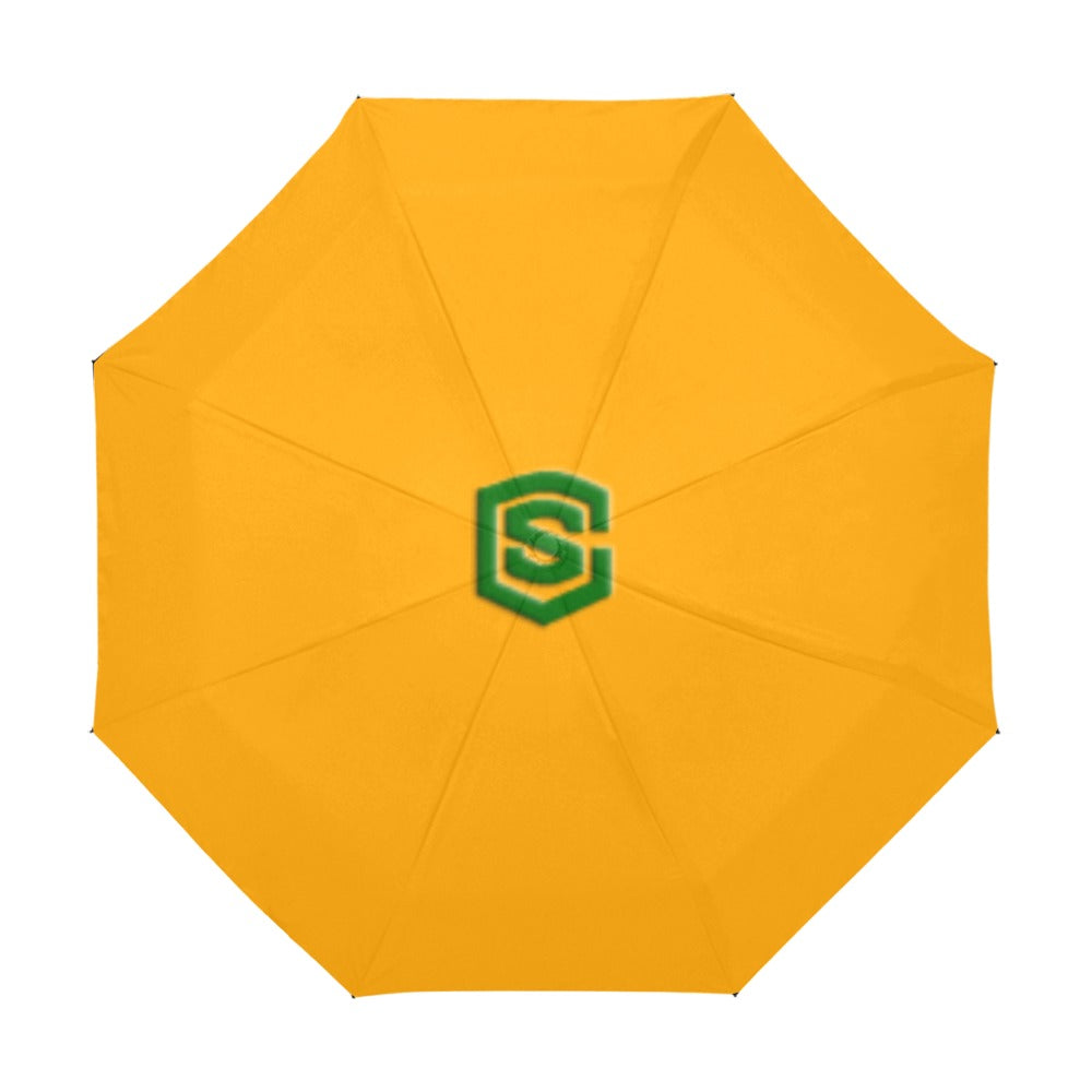 Orange Anti-UV Automatic Umbrella With Green Logo Anti-UV Automatic Umbrella(Outside Printing)(Model U09)