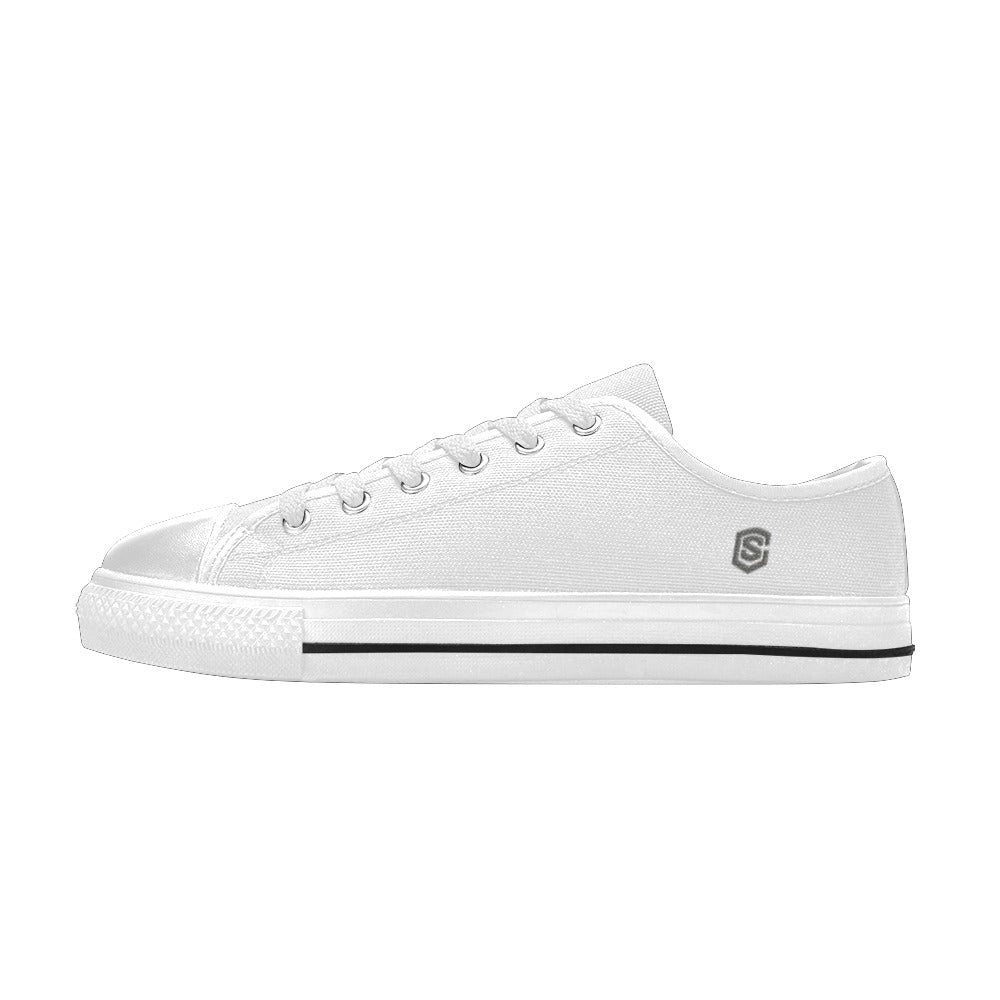 Silver logo Men's Classic Canvas Shoes (Model 018)
