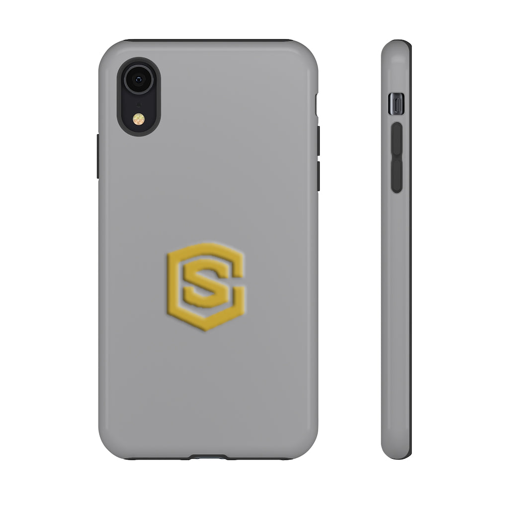 Grey Tough Cases Gold Logo