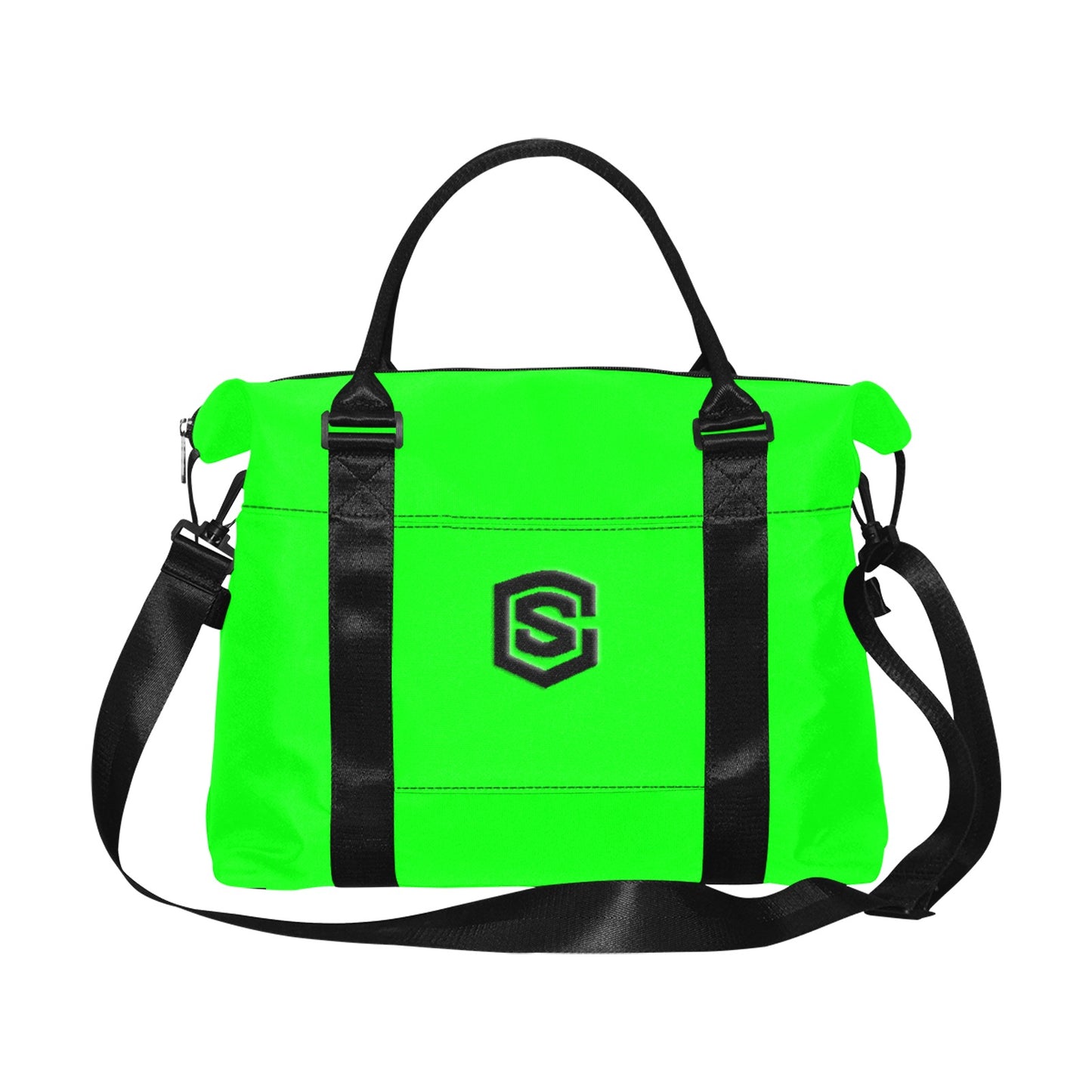 Green Large Capacity Duffle Bag With Black Logo Large Capacity Duffle Bag(Model1715)