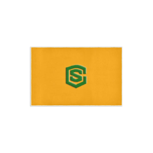 Orange Area Rug 2.6' x 1.7' with Green Logo Area Rug 2.6' x 1.7'