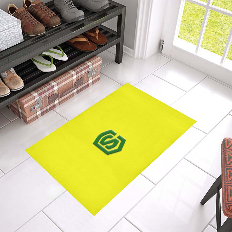 Yellow Doormat 24" x 16" (Sponge Material) with Green Logo Doormat 24" x 16" (Sponge Material)