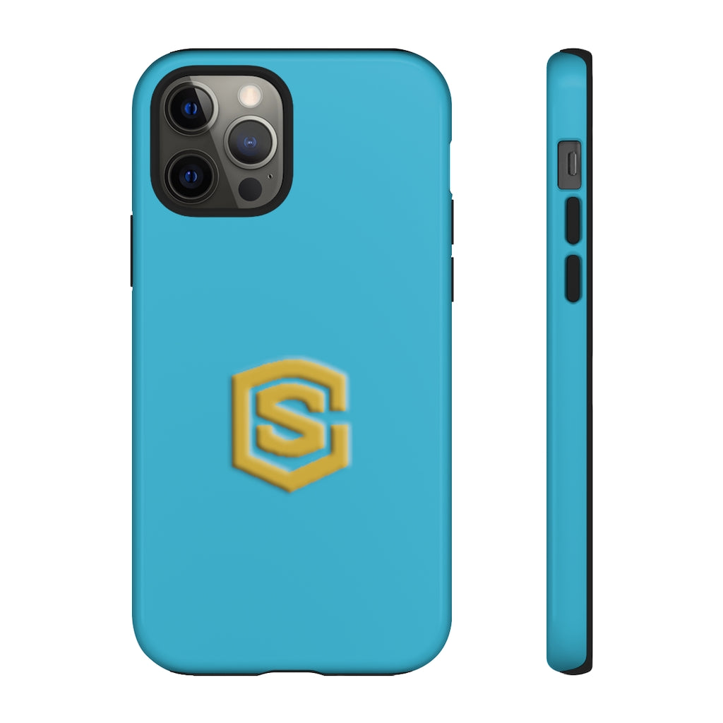 Blue Tough Cases Gold Logo