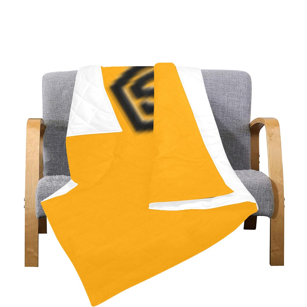 Orange Quilt with Black Logo Custom Quilt  70" x 80"