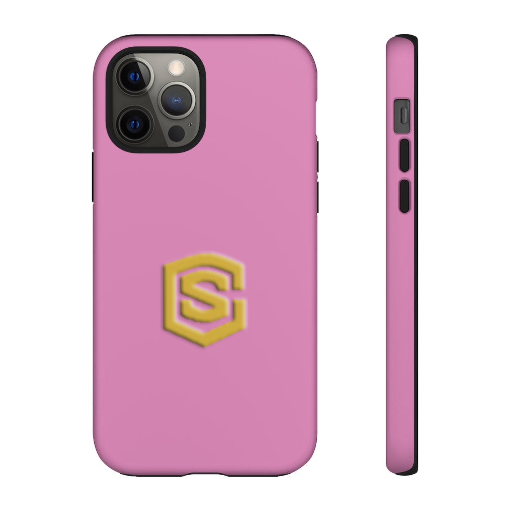 Pink Tough Cases Gold Logo