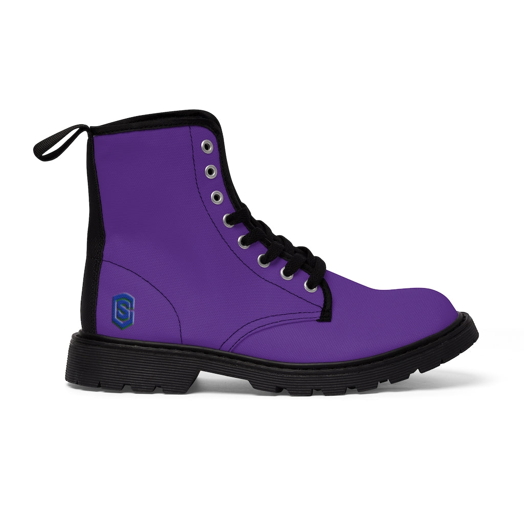 Violet Men's Canvas Boots Blue Logo