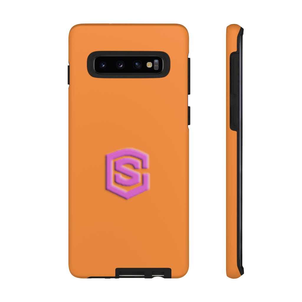 Orange Tough Cases Pink Logo