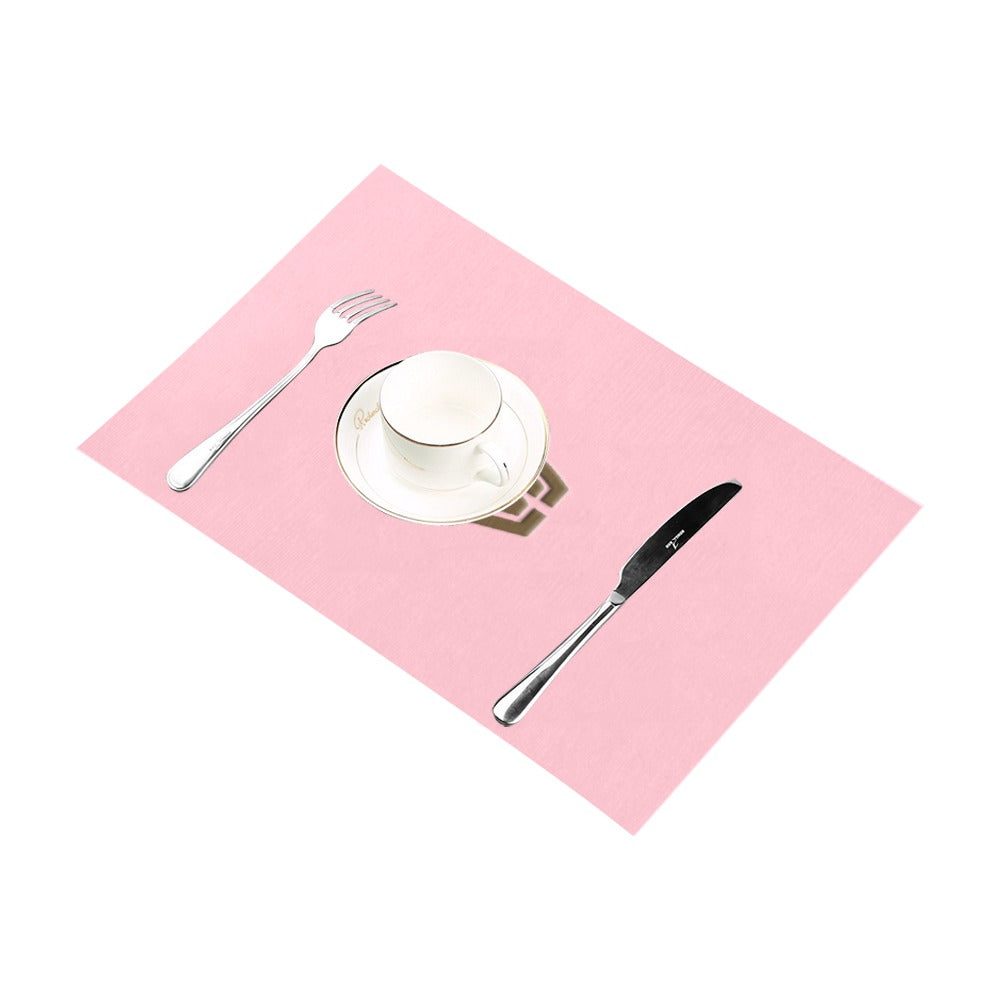 Pink Placemats 12" x 18" With Brown Logo Placemats 12" x 18" (Set of 2)
