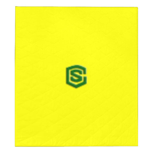 YELLOW CUSTOM QUILT BROWN LOGO Custom Quilt  70" x 80"