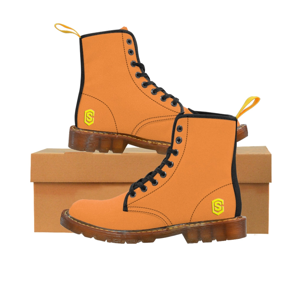 Orange Men's Canvas Boots Yellow Logo