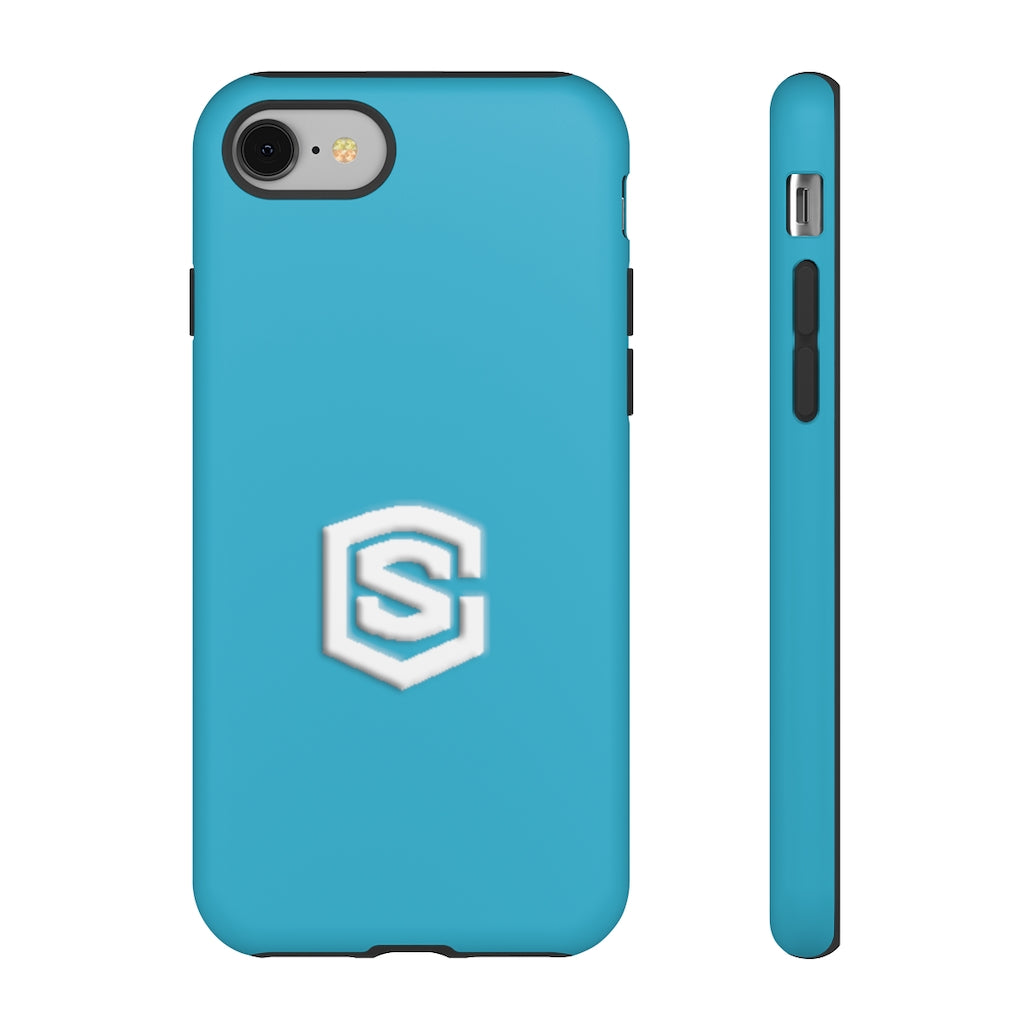 Blue Tough Cases White Logo