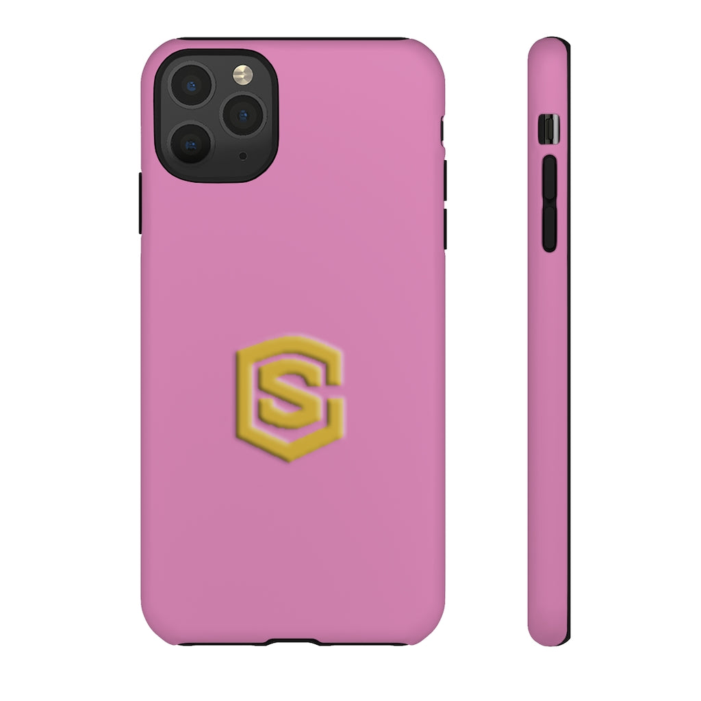Pink Tough Cases Gold Logo