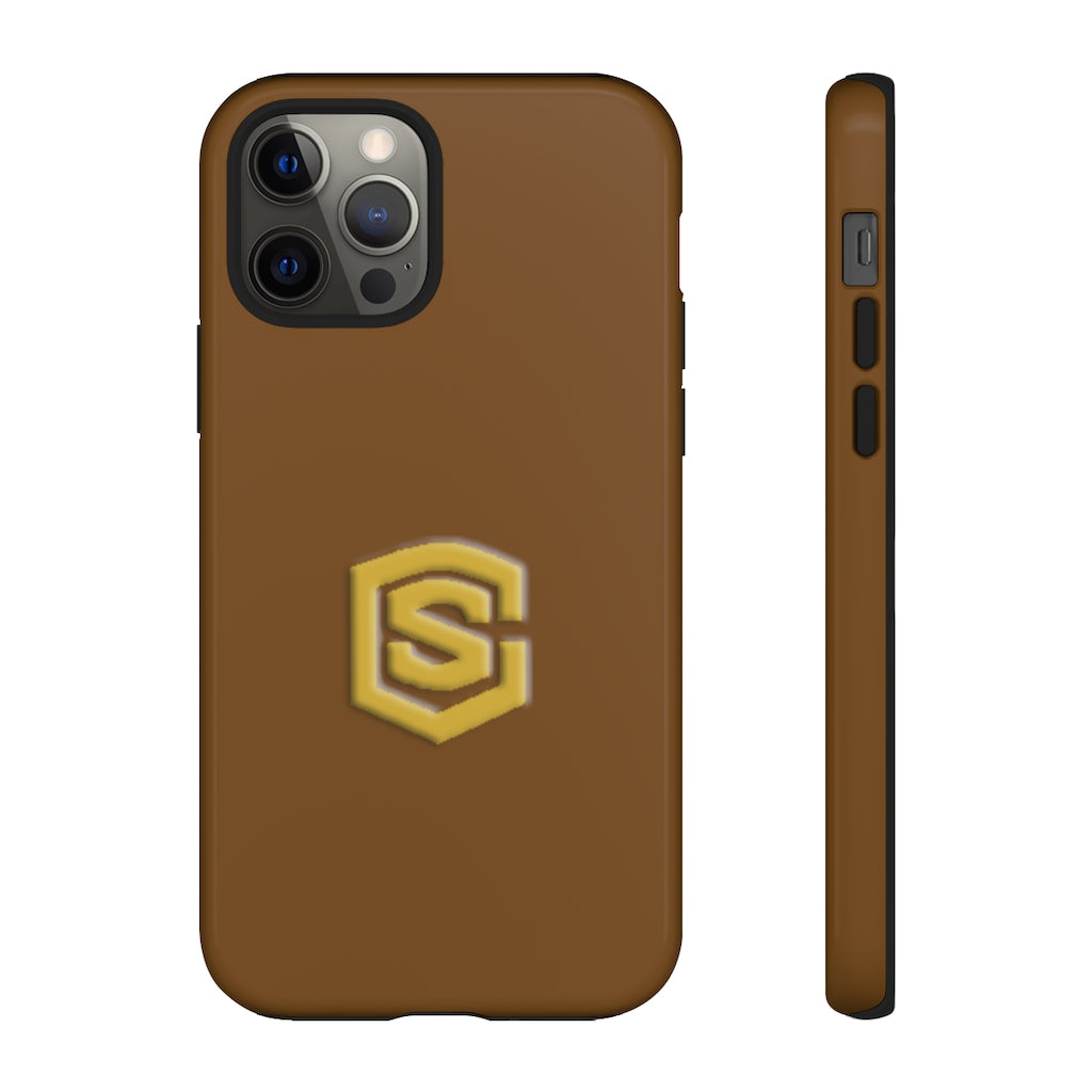 Brown Tough Cases Gold Logo
