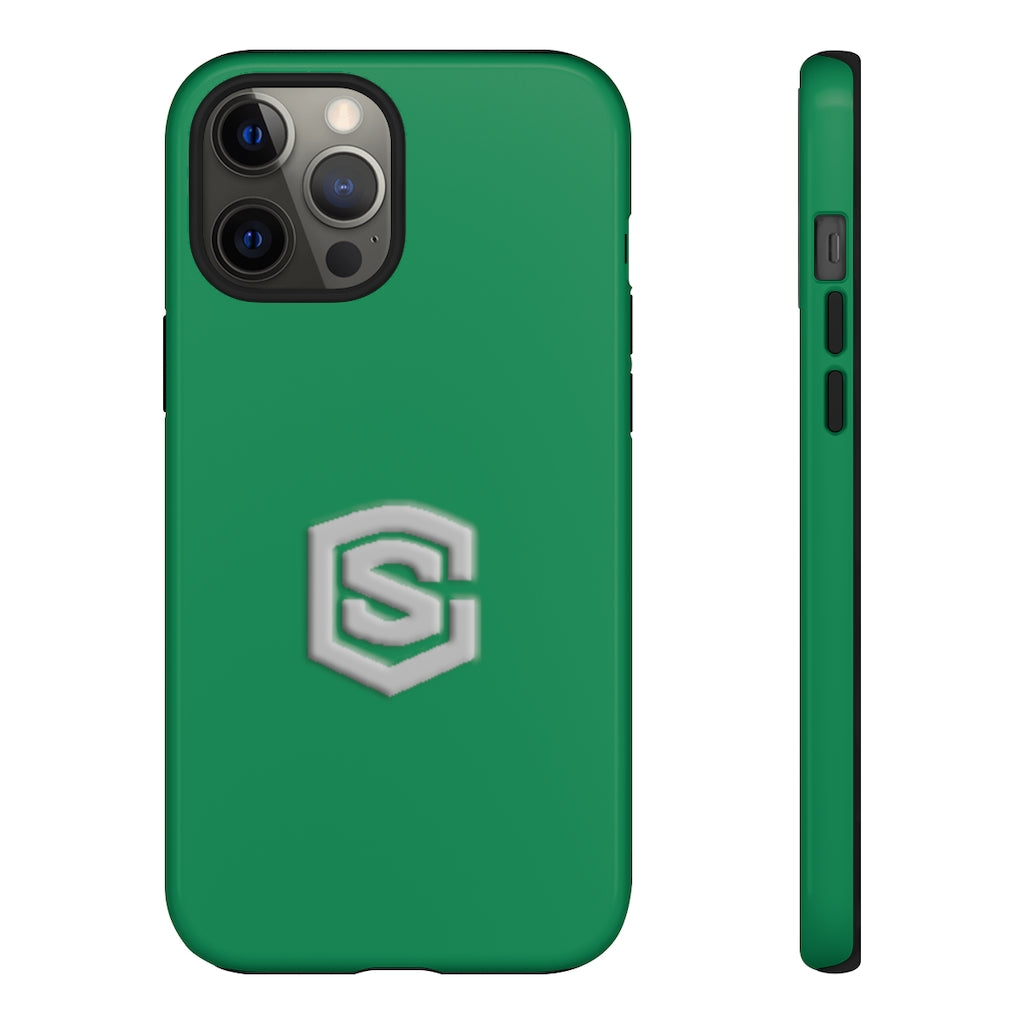 Green Tough Cases Silver Logo