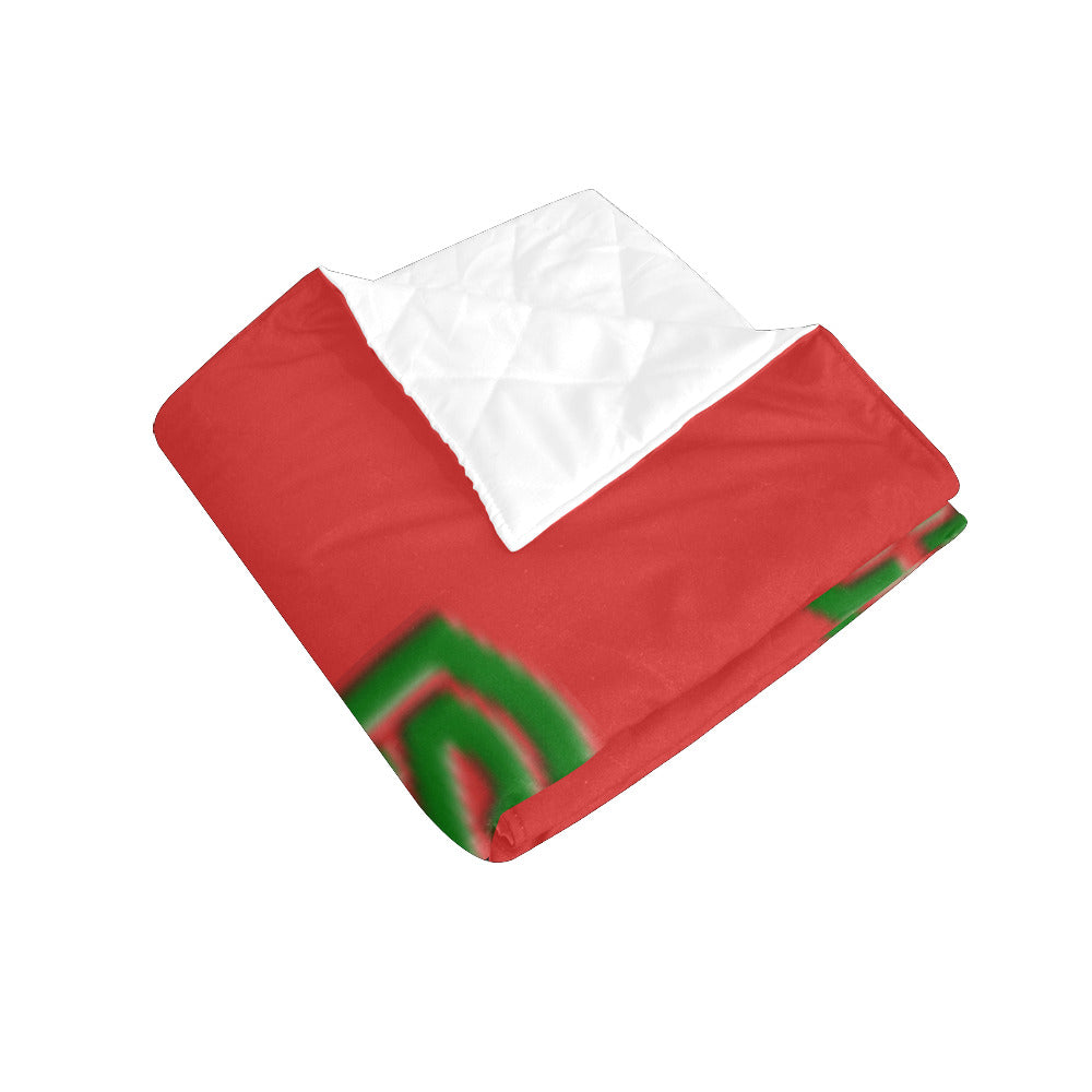 Red Custom Quilt Yellow Logo Custom Quilt 50" x 60"