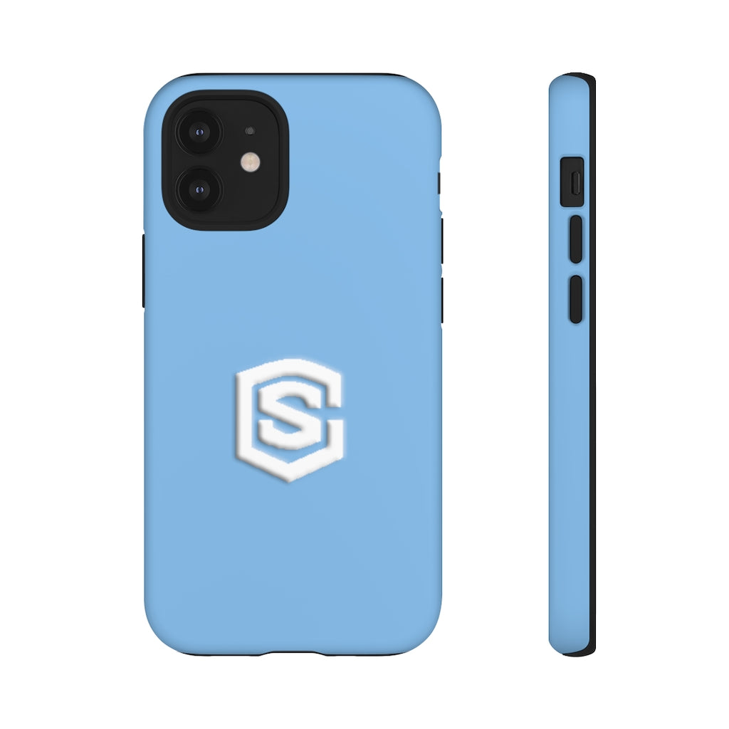 Light Blue Tough Cases White Logo