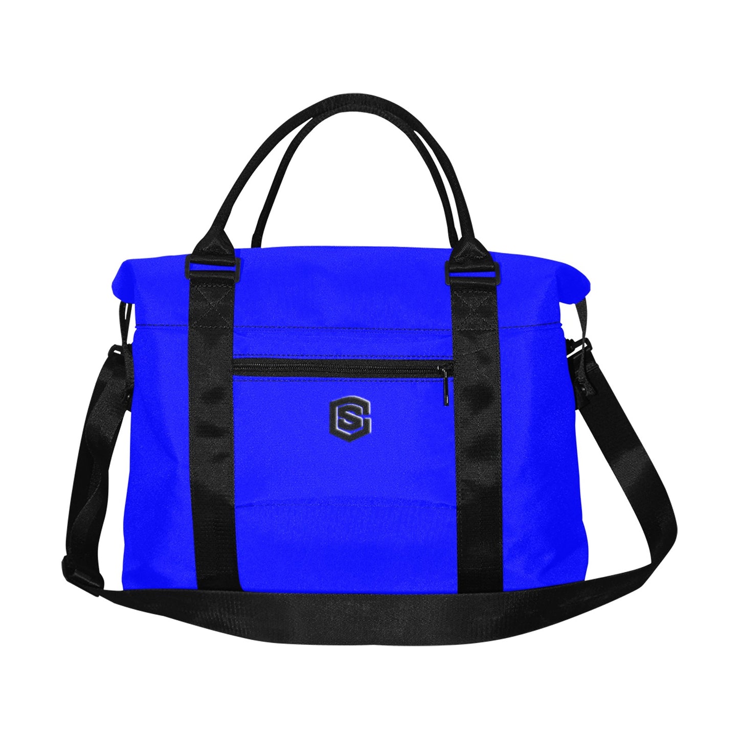Blue Large Capacity Duffle Bag With Black Logo Large Capacity Duffle Bag(Model1715)