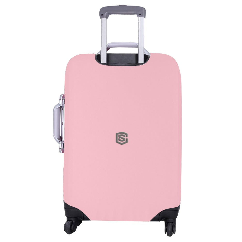 PINK LUGGAGE COVER WITH GRAY LOGO Luggage Cover (Large Size) (26"-28")