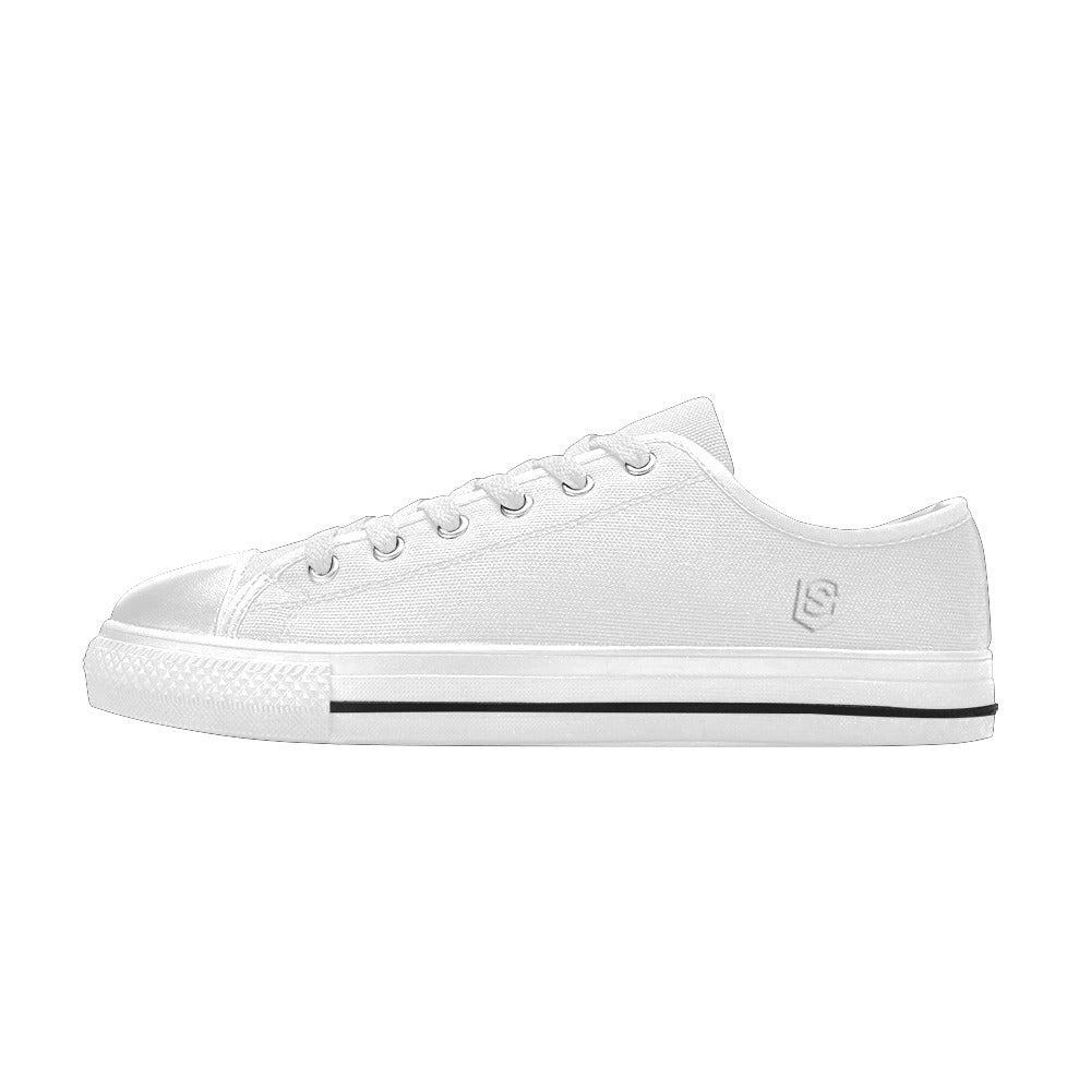 White logo Men's Classic Canvas Shoes (Model 018)