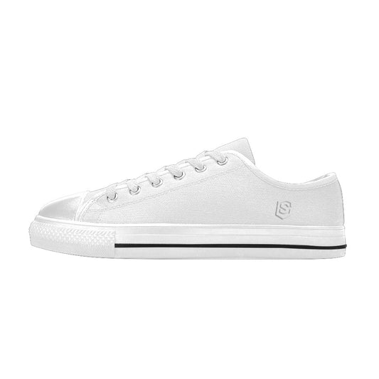 White logo Men's Classic Canvas Shoes (Model 018)
