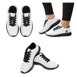 WHITE KID SNEAKER WITH BLACK LOGO Kid's Sneakers (Little Kid / Big Kid) (Model020)