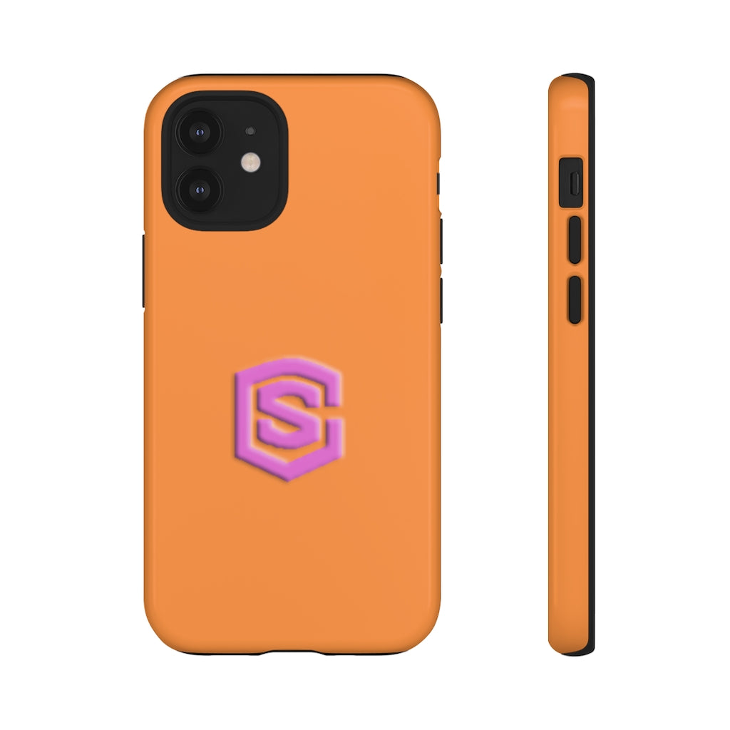 Orange Tough Cases Pink Logo