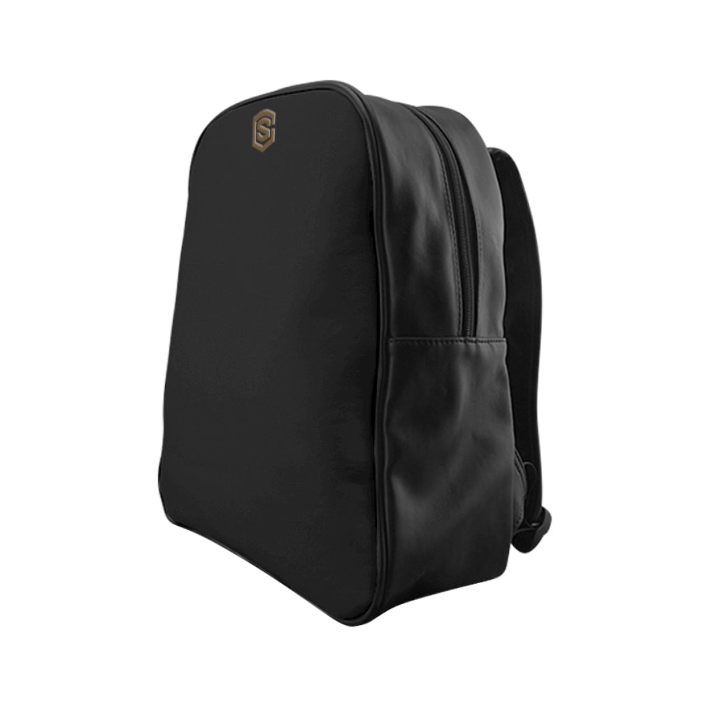 School Backpack brown Logo