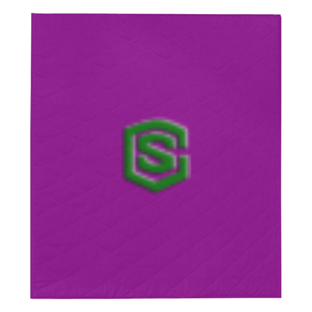 Purple Quilt with Green Logo Custom Quilt  70" x 80"