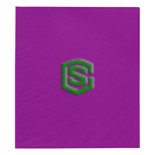 Purple Quilt with Green Logo Custom Quilt  70" x 80"
