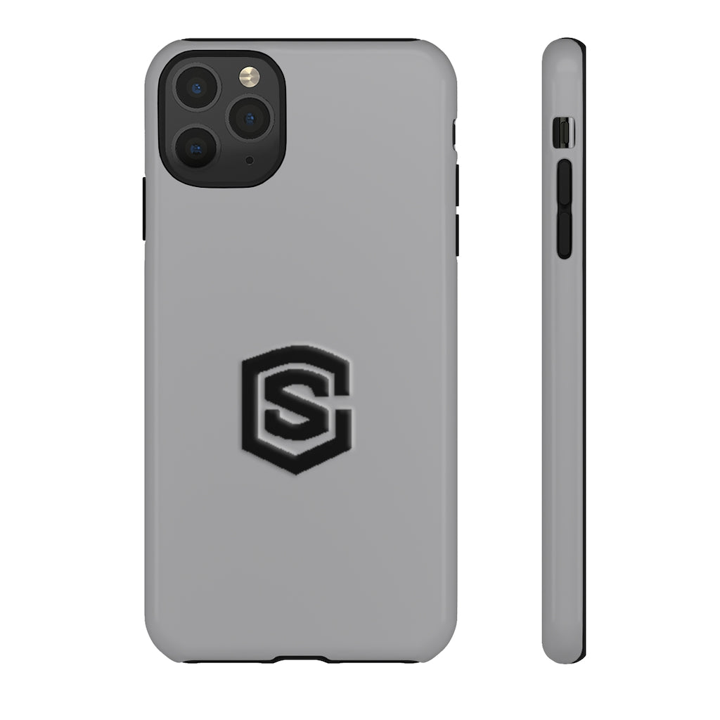 Grey Tough Cases Black Logo