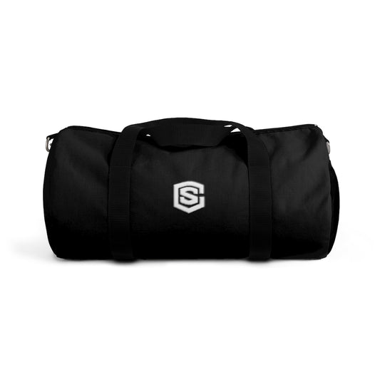 Black Duffel Bag White Logo