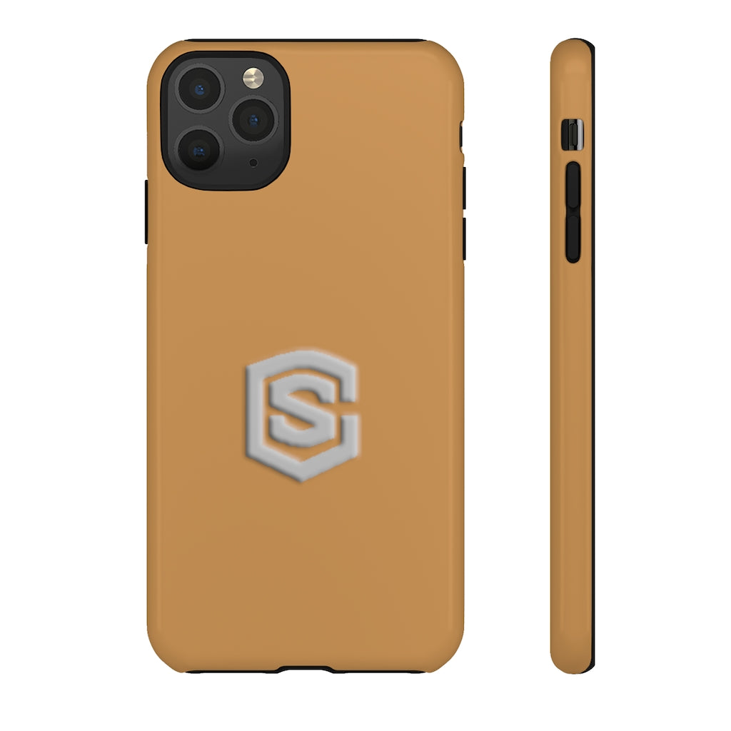 Brown Tough Cases Silver Logo