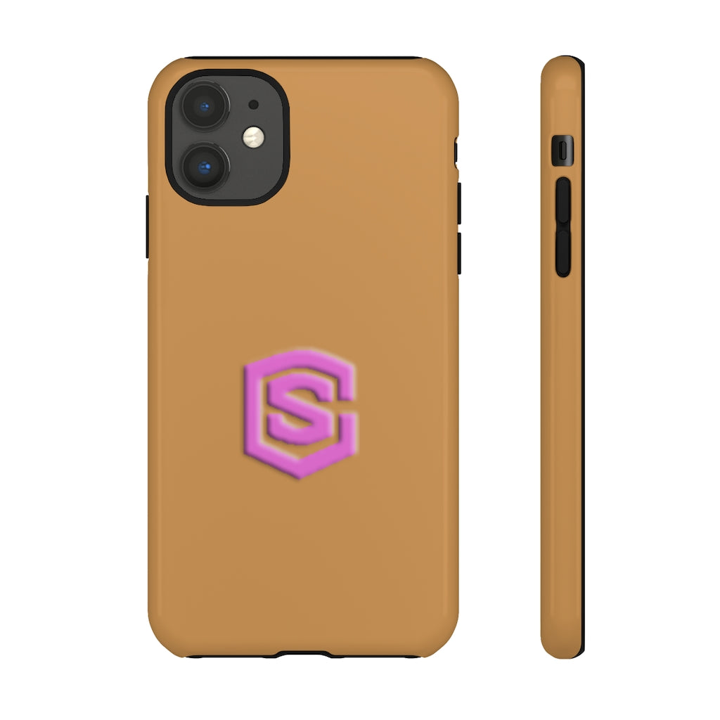 Brown Tough Cases Pink Logo