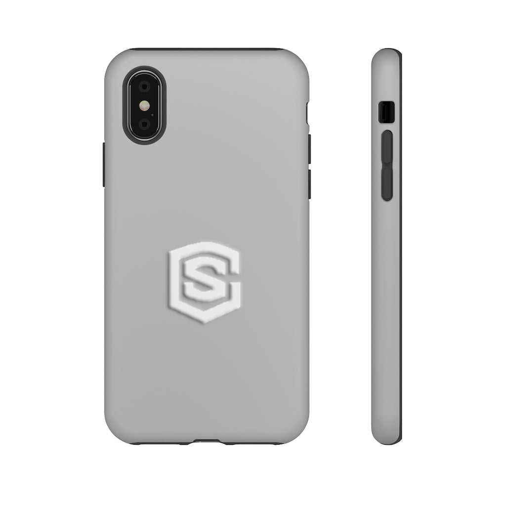 Grey Tough Cases White Logo