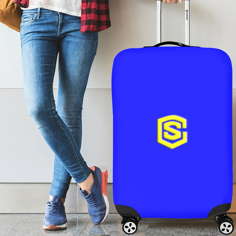 BLUE LUGGAGE COVER WITH YELLOW LOGO Luggage Cover (Large Size) (26"-28")