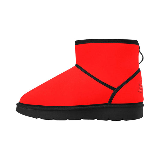 RED Low Top Men's Snow Boots WITH RED LOGO Low Top Men's Snow Boots (Model 049)