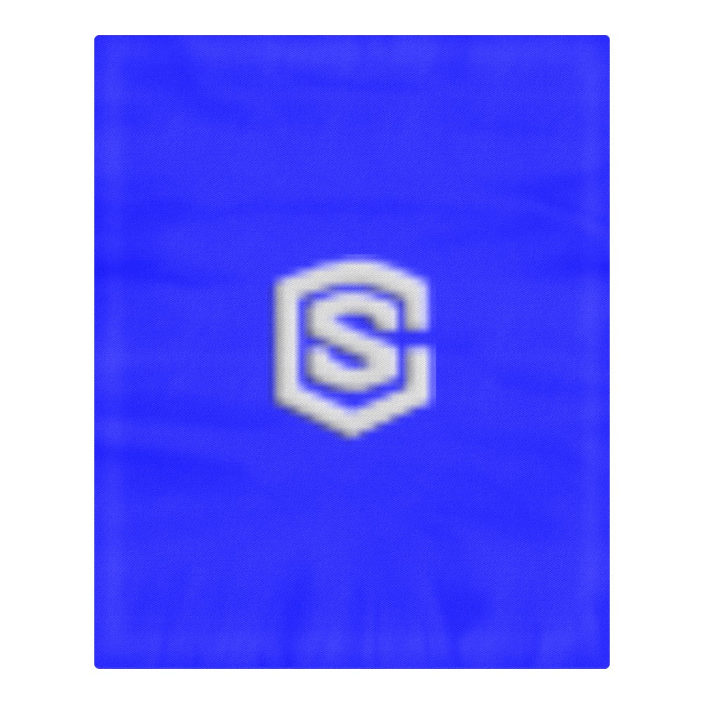 Blue 3-Piece Bedding Set (1 Duvet Cover 86"x70"; 2 Pillowcases 20"x30")(One Side) wtih Silver Logo 3-Piece Bedding Set (1 Duvet Cover 86"x70"; 2 Pillowcases 20"x30")(One Side)