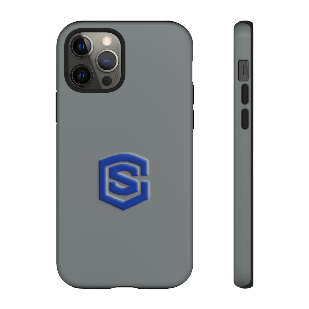 Grey Tough Cases Blue Logo