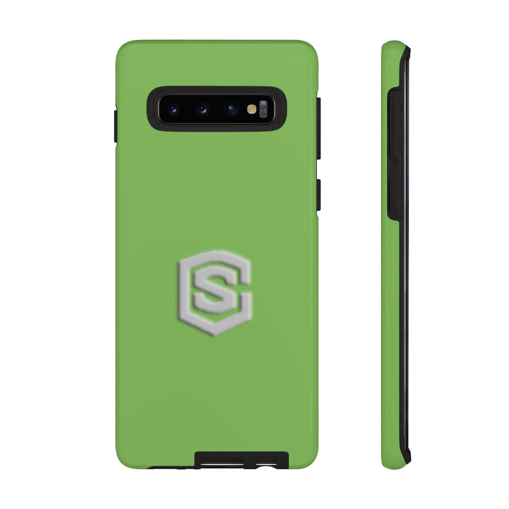 Green Tough Cases Silver Logo