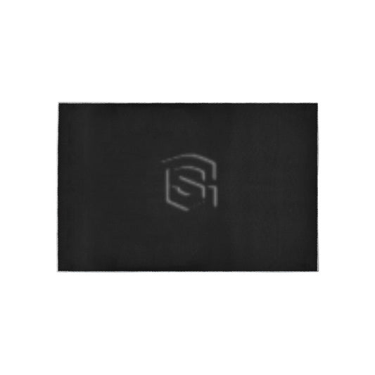 Black Area Rug Black Logo Area Rug 5' x 3.2'