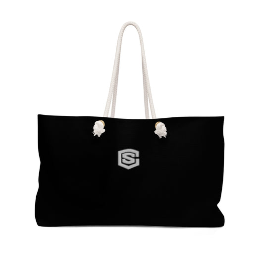 Black Weekender Bag Silver Logo