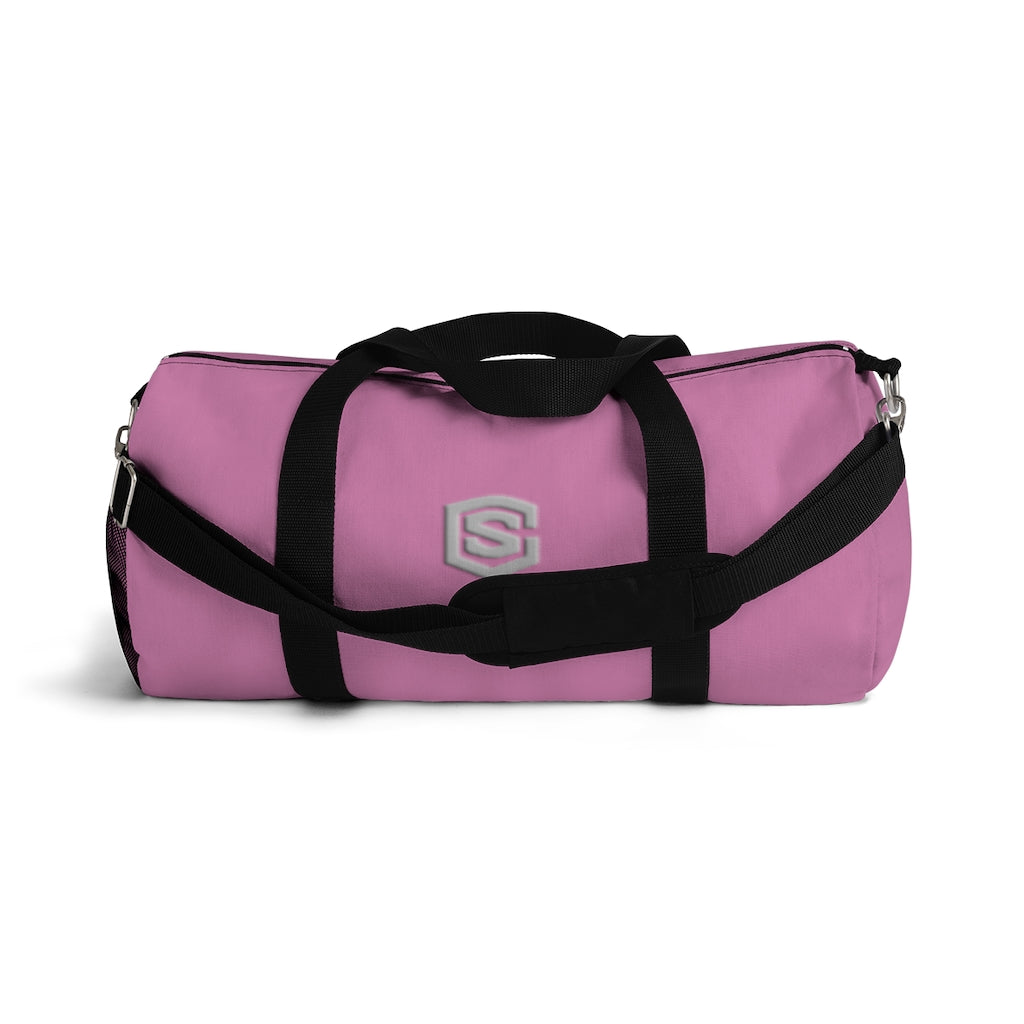 Pink Duffel Bag Silver Logo