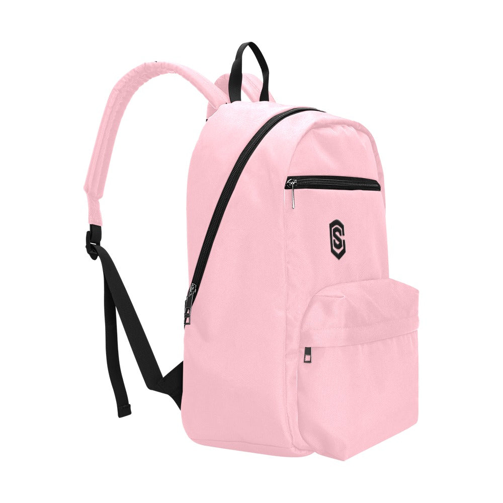 Pink Travel Backpack With Black Logo Travel Backpack(Large Capacity)(Model 1691)