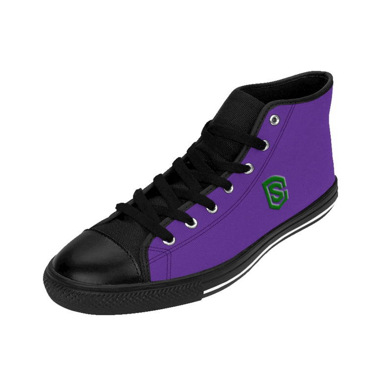 purple Men's High-top Sneakers - green logo