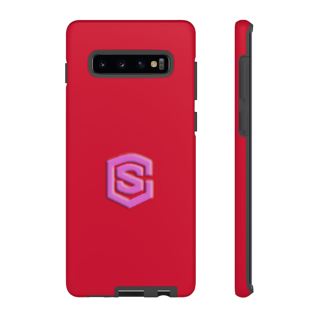 Red Tough Cases Pink Logo