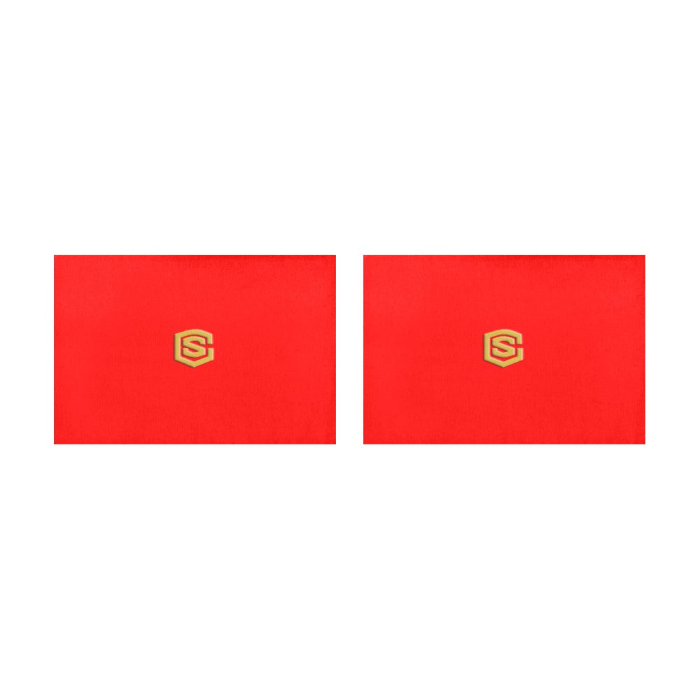 Red Placemats 12" x 18" With Gold Logo Placemats 12" x 18" (Set of 2)
