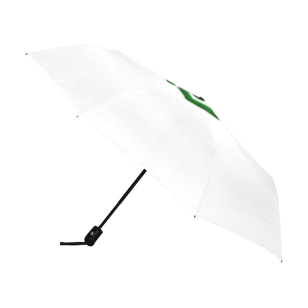 White Anti-UV Automatic Umbrella With Green Logo Anti-UV Automatic Umbrella(Outside Printing)(Model U09)