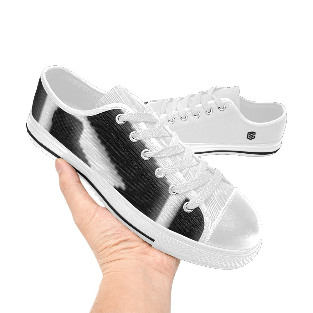 Black Logo Men's Classic Canvas Shoes (Model 018)