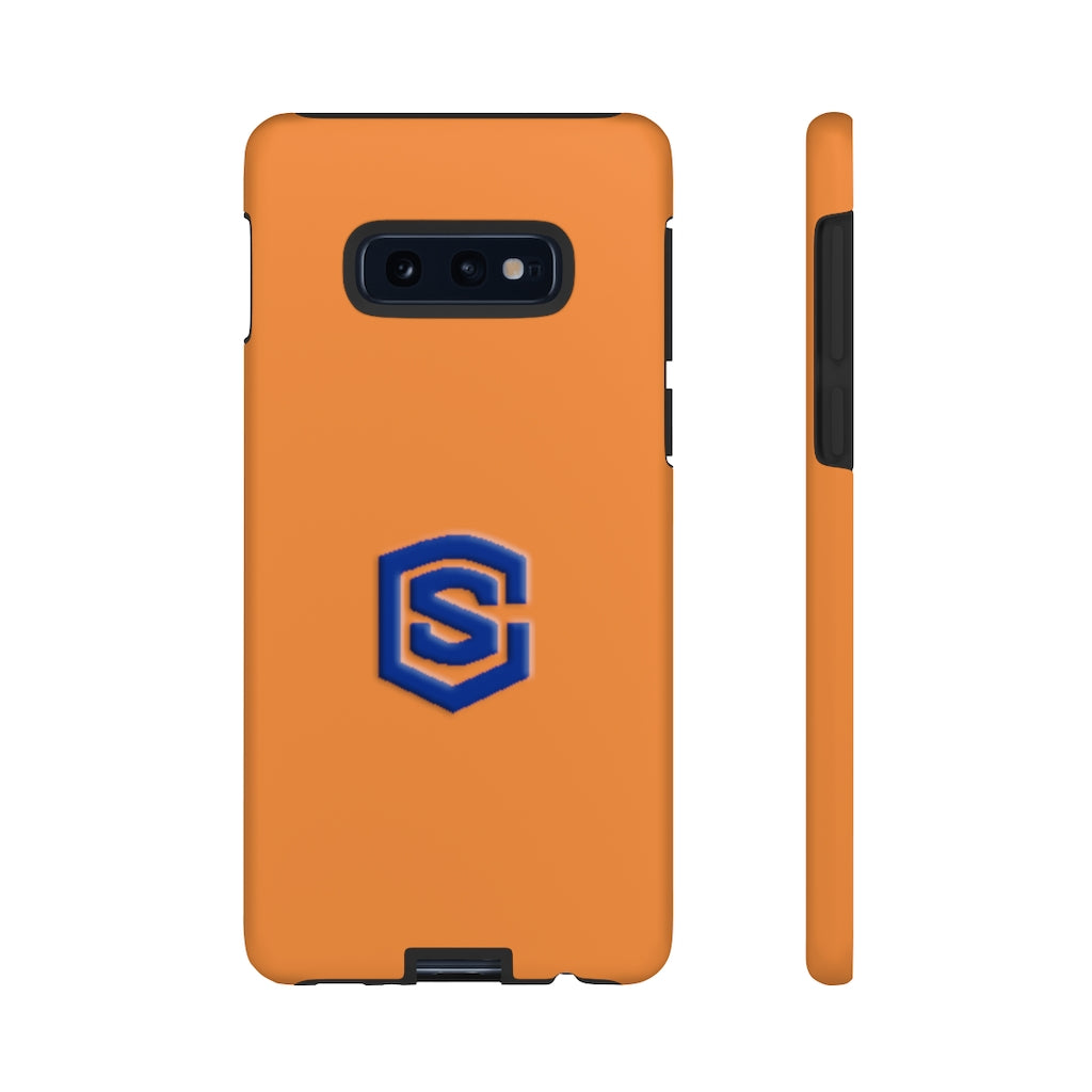 Orange Tough Cases Blue Logo