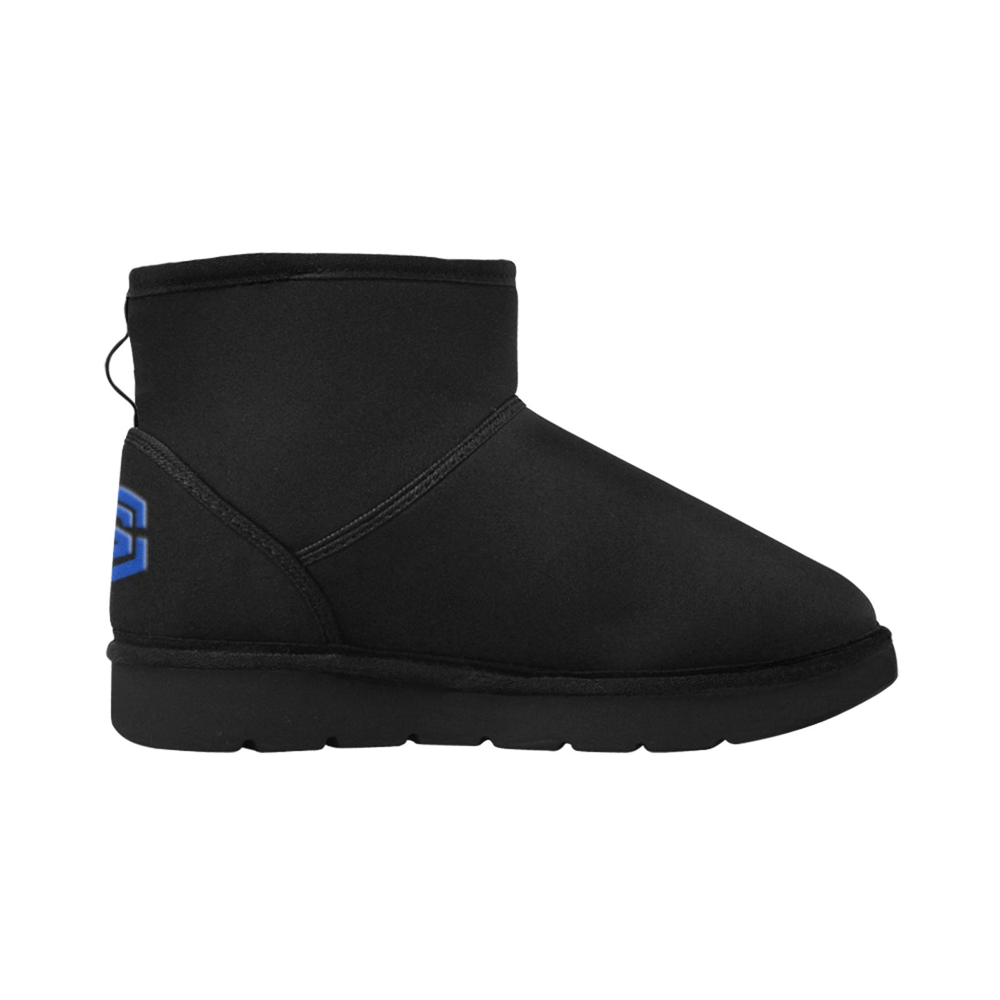 BLACK Low Top Men's Snow Boots WITH BLUE LOGO Low Top Men's Snow Boots (Model 049)
